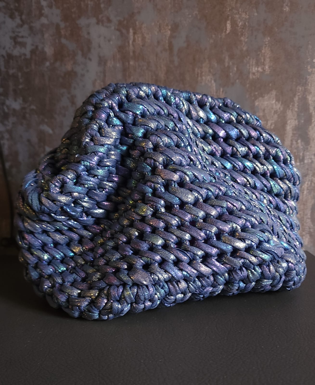 Cloud Holographic Denim - Clutch Bag