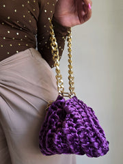 Shell Amethyst- Wrist & Shoulder bag