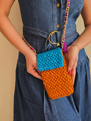 Mobile Pouch - Orange & Turquoise