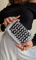 Waffle Black & Silver - Shoulder Bag