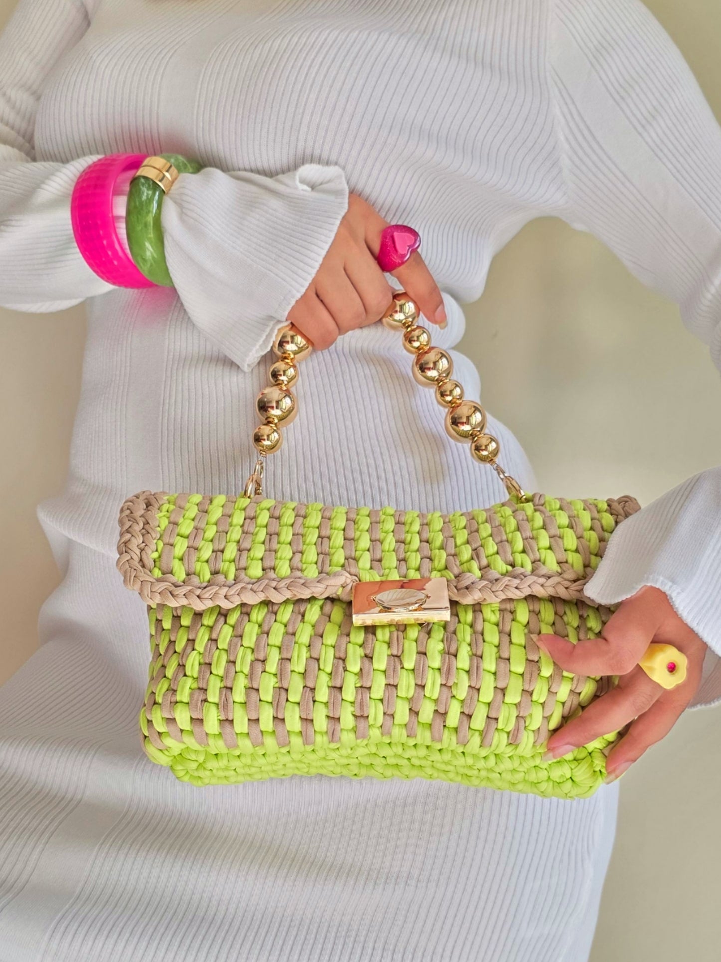 Loaf Neon Green & Nude - Crossbody Bag