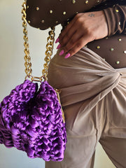 Shell Amethyst- Wrist & Shoulder bag
