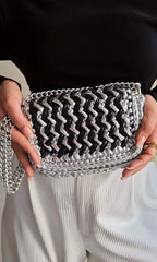 Waffle Black & Silver - Shoulder Bag
