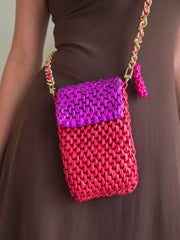 Mobile Pouch - Red & Jamun