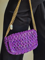Waffle Holo Violet - Shoulder Bag