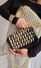 Waffle Gold & Silver - Shoulder Bag