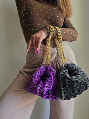 Shell Amethyst- Wrist & Shoulder bag