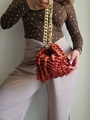 Shell Terracotta - Wrist & Shoulder bag