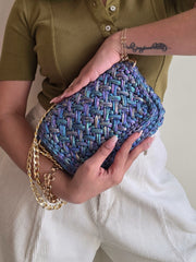 Waffle Holo Denim - Shoulder Bag