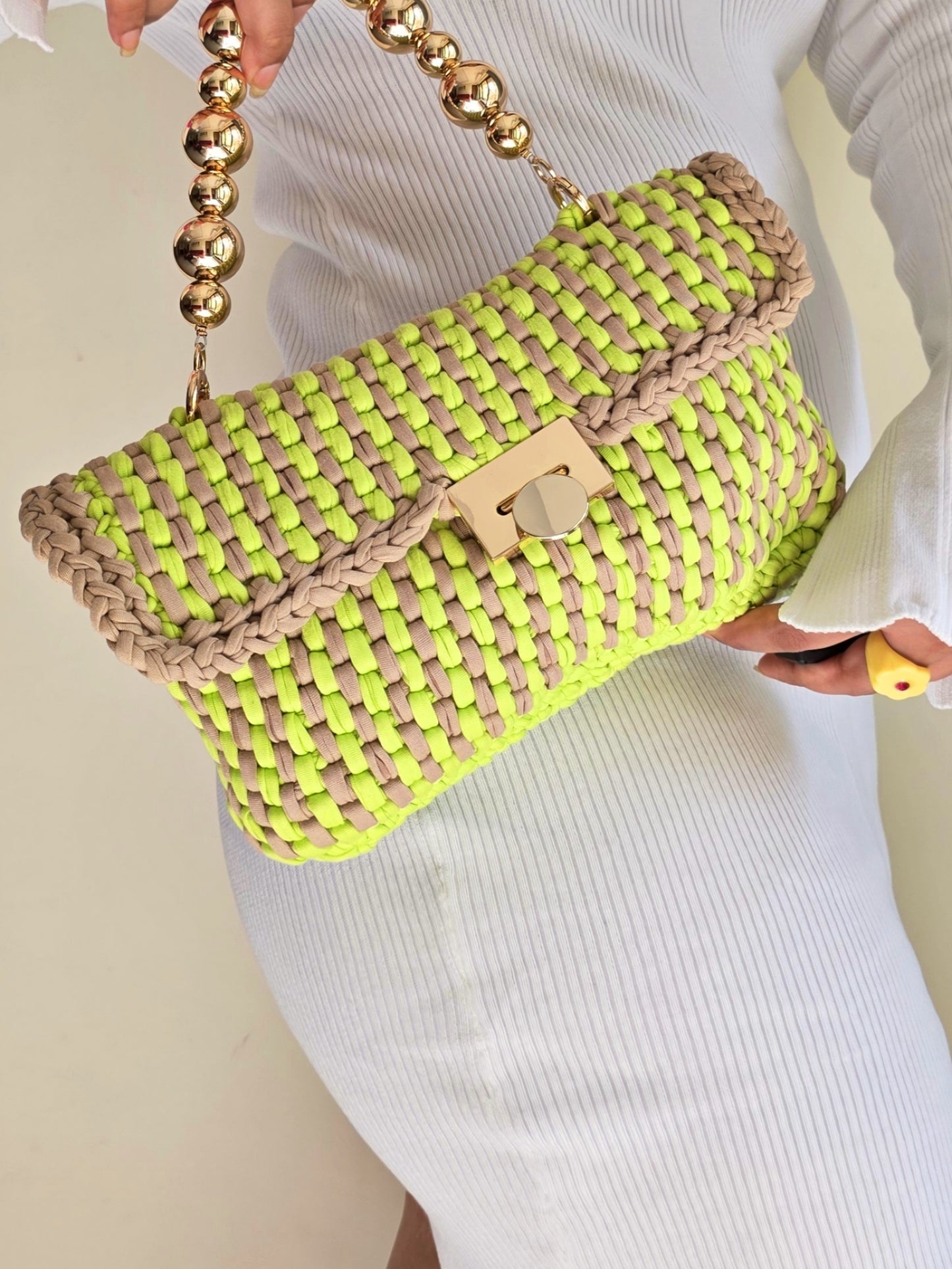 Loaf Neon Green & Nude - Crossbody Bag