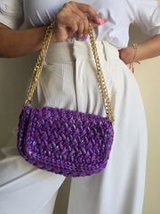 Waffle Holo Violet - Shoulder Bag
