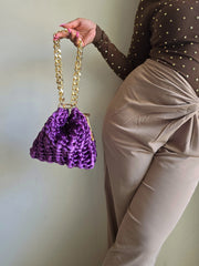 Shell Amethyst- Wrist & Shoulder bag