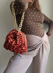 Shell Terracotta - Wrist & Shoulder bag