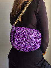Waffle Holo Violet - Shoulder Bag