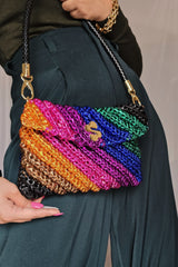 Swirl Dark Rainbow - Shoulder Bag