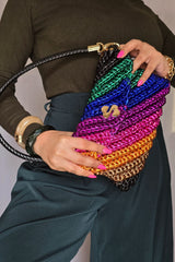 Swirl Dark Rainbow - Shoulder Bag