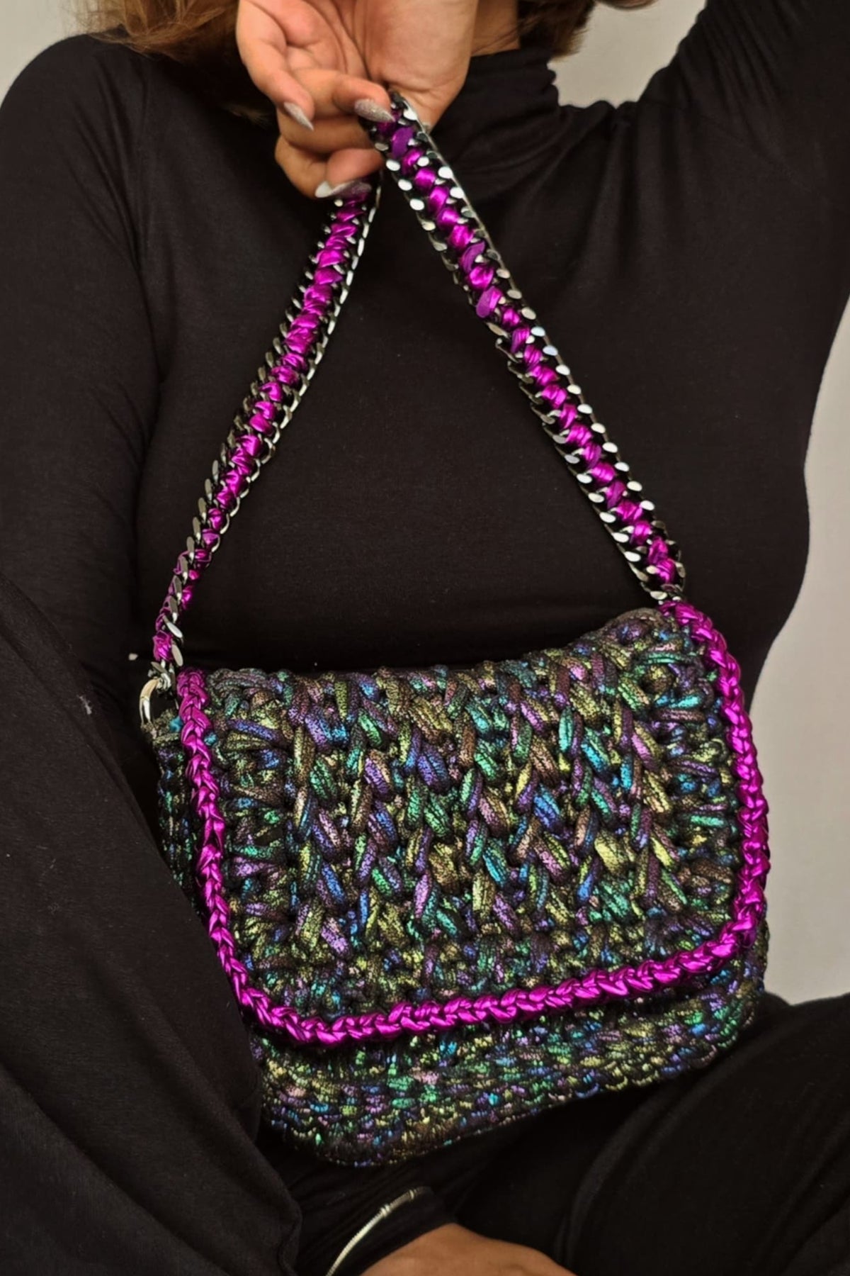 Quiche Holographic Black -Shoulder Bag
