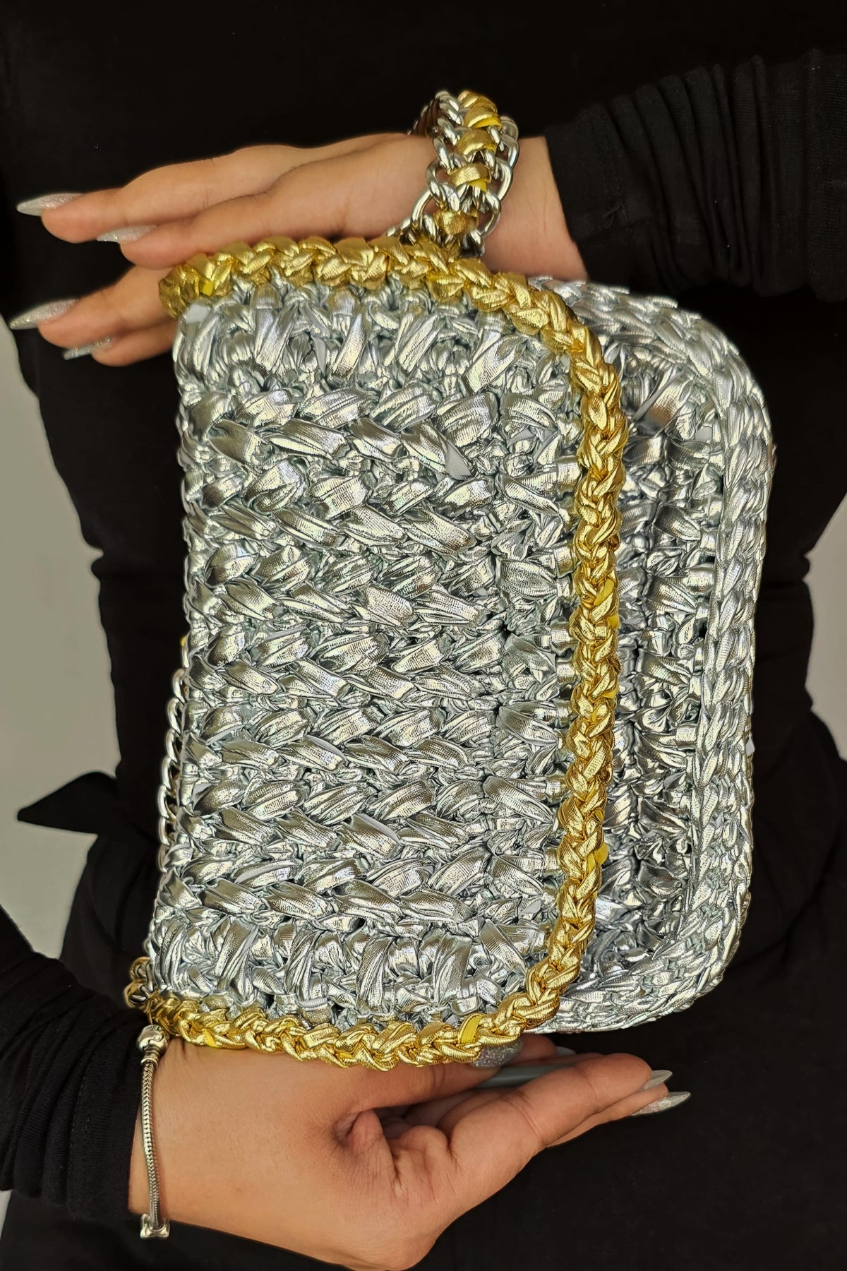Quiche Silver -Shoulder Bag