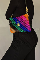 Swirl Dark Rainbow - Shoulder Bag