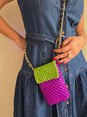 Mobile Pouch - Jamun & Parrot green