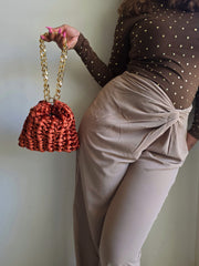 Shell Terracotta - Wrist & Shoulder bag