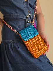Mobile Pouch - Orange & Turquoise