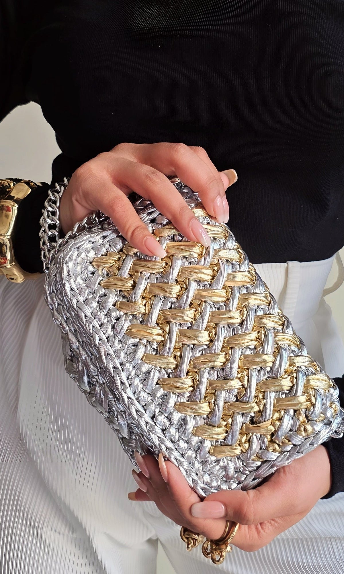 Waffle Silver & Gold - Shoulder Bag