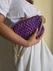 Waffle Holo Violet - Shoulder Bag