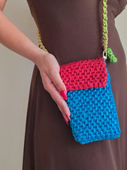 Mobile Pouch - Turquoise & Red