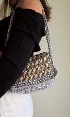 Waffle Silver & Gold - Shoulder Bag