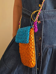 Mobile Pouch - Orange & Turquoise