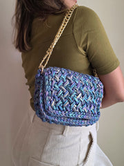 Waffle Holo Denim - Shoulder Bag