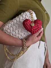 Waffle Holo White - Shoulder Bag