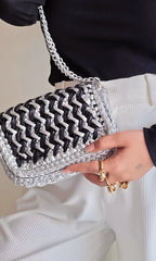 Waffle Black & Silver - Shoulder Bag