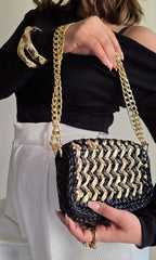 Waffle Black & Gold - Shoulder Bag