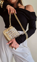 Waffle Gold & Silver - Shoulder Bag