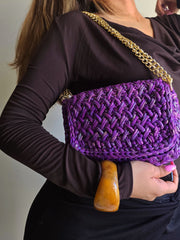 Waffle Holo Violet - Shoulder Bag