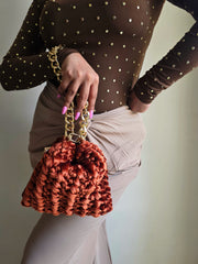 Shell Terracotta - Wrist & Shoulder bag
