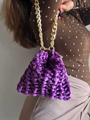 Shell Amethyst- Wrist & Shoulder bag