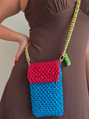 Mobile Pouch - Turquoise & Red